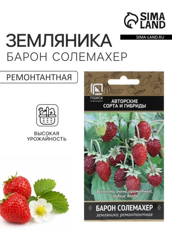 Семена Земляника ремонтантная &laquo;Барон Солемахер&raquo;, 100 шт., &laquo;Поиск&raquo;