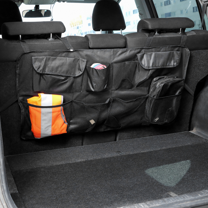 Органайзер на заднее сиденье 87 х 47 см, 8 карманов, черный Органайзер на заднее сиденье 87 х 47 см, 8 карманов, черный