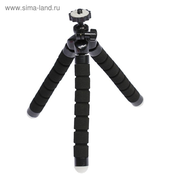 Штатив-тренога Luazon настольный, для телефона шириной до 7 см, гибкие ножки, высота 17 см, чёрный Штатив-тренога Luazon настольный, для телефона шириной до 7 см, гибкие ножки, высота 17 см, чёрный