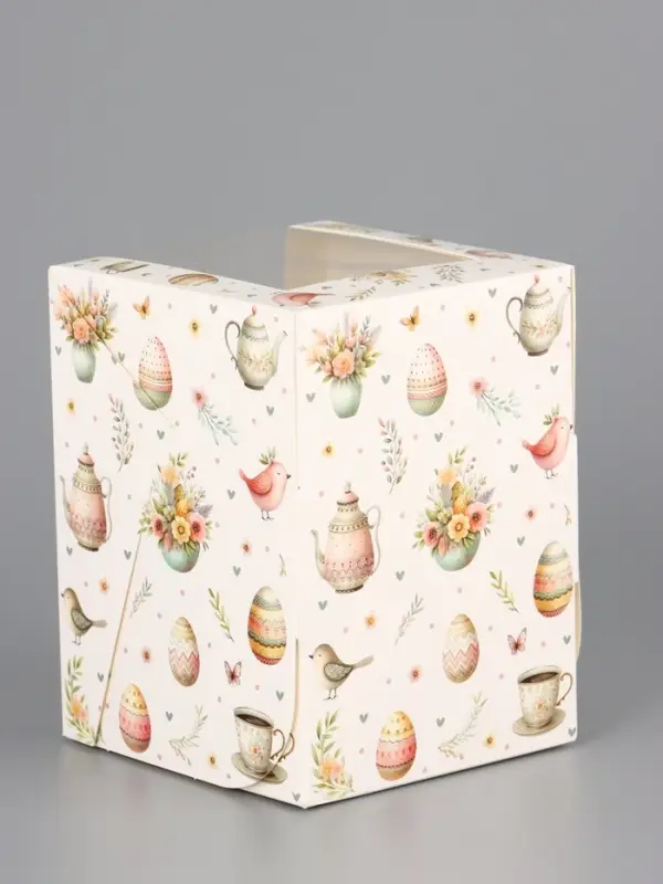 Коробка подарочная пасхальная с окном «Пасхальное чаепитие» 9.5×9.5×12.5 см