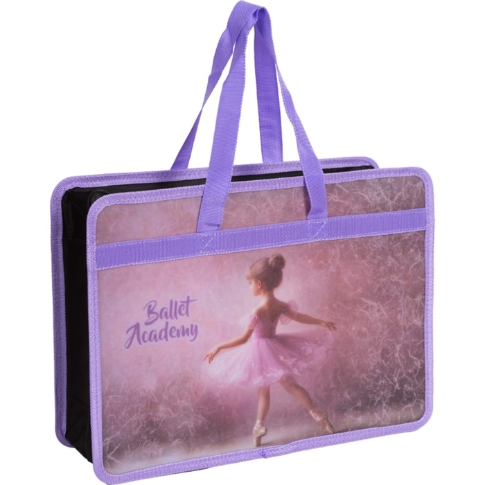 Папка с ручками А4, 100x250x340 мм, deVENTE Папка с ручками А4, 100x250x340 мм, deVENTE "Ballet Academy", пластик, ручки-текстиль, для деовчки
