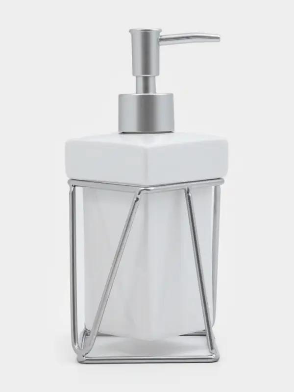 Дозатор для мыла SAVANNA &laquo;Геометрика&raquo;, 250 мл, на подставке, белый