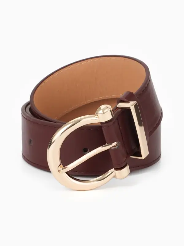 Ремень женский, 4&times;110 см, без винта, пряжка золотистая, 1 прокол, коричневый