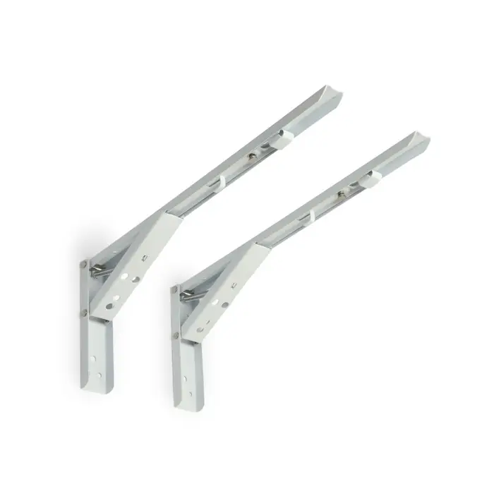 Кронштейн складной для столов и полок ТУНДРА, F001, 2 шт., длина 350 мм, сталь, белый