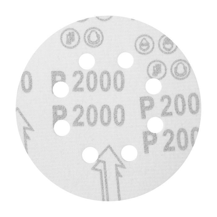 Круг абразивный шлифовальный под Круг абразивный шлифовальный под "липучку" ТУНДРА, перфорированный, 125 мм, Р2000, 10 шт.