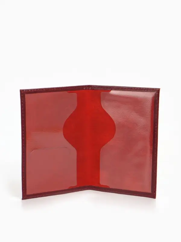 Обложка для паспорта, тиснение фольгой, гладкая, бордовая