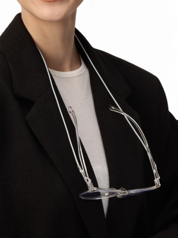 Шнурок для очков на шею 70 см силиконовый, серый Шнурок для очков на шею 70 см силиконовый, серый