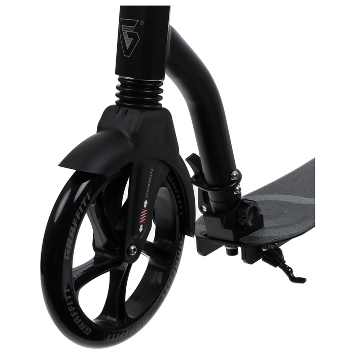 Самокат городской GRAFFITI Cross 230, колёса PU 230/180 мм, с передним амортизатором, ABEC 9 Carbon Самокат городской GRAFFITI Cross 230, колёса PU 230/180 мм, с передним амортизатором, ABEC 9 Carbon