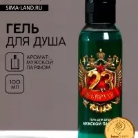 Гель для душа &laquo;23 Февраля&raquo;, 100 мл, аромат мужского парфюма, Чистое счастье