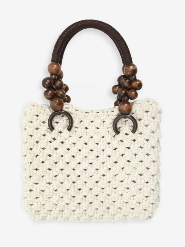 Ручки для сумки, 2 шт., вощёный шнур/дерево, 46.5&times;4 см, цвет коричневый