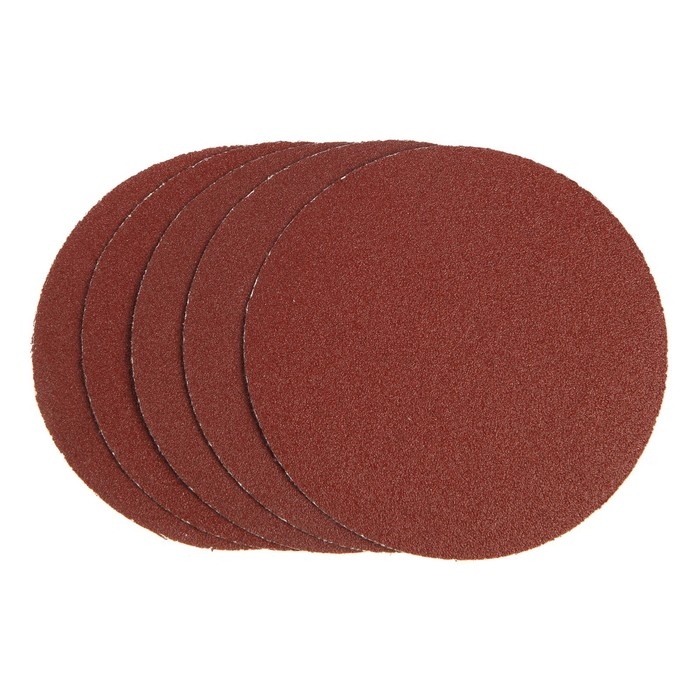 Круг абразивный шлифовальный под  Круг абразивный шлифовальный под "липучку" ТУНДРА, 150 мм, Р80, 5 шт.