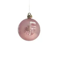 Ёлочные игрушки &laquo;Снежка&raquo;, шары новогодние, d=6 см, набор 6 шт., розовый