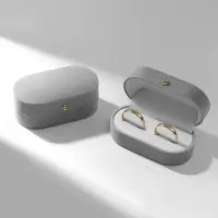 Футляр под серьги, кольца, &laquo;Овал вытянутый&raquo;, бархатный, 7.5&times;4&times;3 см, серый