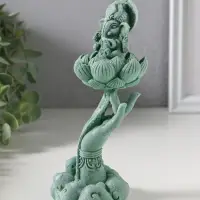 Сувенир полистоун "Рука с лотосом и Ганешей" зелёный 7х7,3х18,5 см