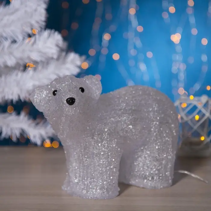 Светодиодная фигура &laquo;Медведь малый&raquo; 28&times;25&times;15 см, акрил, 40 LED, 220 В, свечение белое