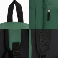 Рюкзак школьный на молнии, с карманом, однотонный, размер 30&times;14&times;41 см, насыщенно-зелёный