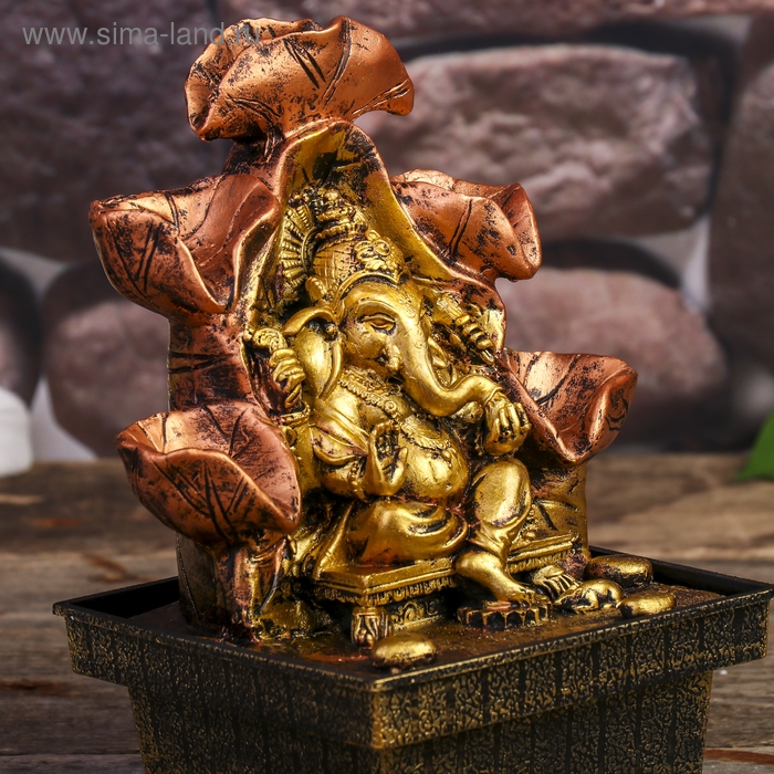 Фонтан настольный от сети Фонтан настольный от сети "Ганеша - Бог предпринимательства и удачи" 18х12х12 см