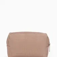 Косметичка ONE COLOR, на молнии, искусственная кожа, бежевая