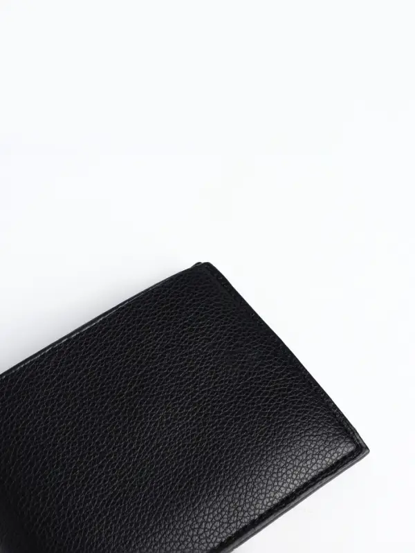 Портмоне мужское без застёжки, отдел для карт, монет, чёрное