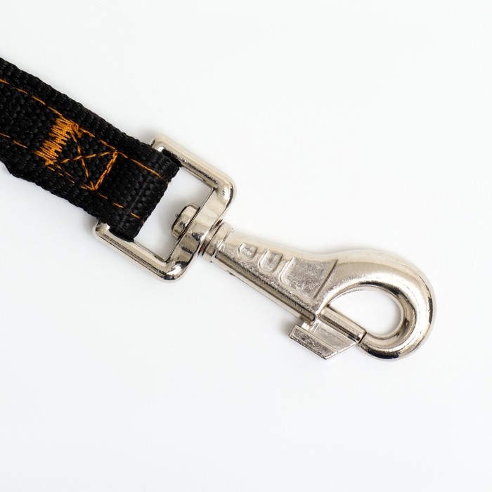 Поводок двухслойный с усиленным карабином, 3 м х 2 см, чёрный Поводок двухслойный с усиленным карабином, 3 м х 2 см, чёрный