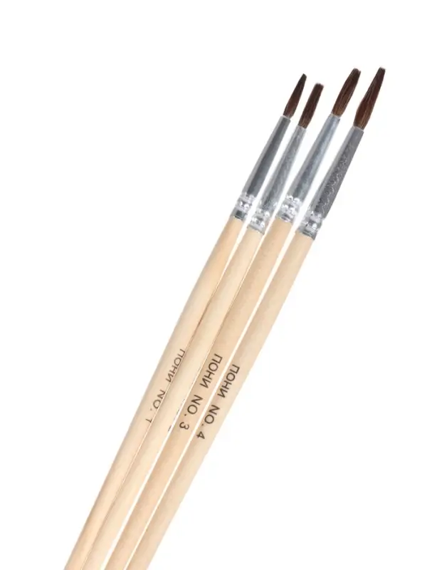 Набор кистей для рисования, пони, 4 штуки: № 1, 2, 3, 4, круглые, деревянная ручка, международный размер