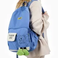 Рюкзак школьный на молнии, с карманами, с принтом, размер 30&times;12.5&times;44 см, синий