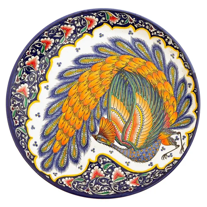 Ляган узбекский Риштанская Керамика &laquo;Жар-птица&raquo;, d=36 см, МИКС