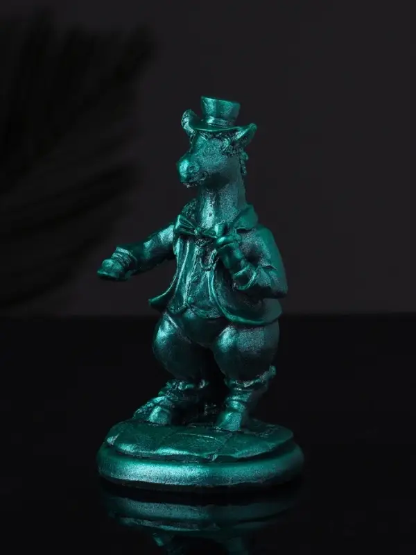 Фигура Фигура "Конь на пьедестале" 10 см, зеленый металлик