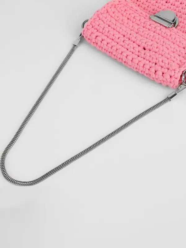 Цепочка для сумки, с карабинами, d=6 мм, 60 см, цвет серебряный