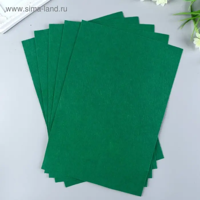 Фетр мягкий 1 мм 20х30 см, зеленый Фетр мягкий 1 мм 20х30 см, зеленый