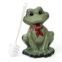 Ёршик для унитаза с подставкой &laquo;Лягушка&raquo;, фарфор, зелёный