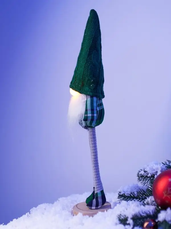 Фигура текстиль «Гном в зелёном» 42 см, 1 LED, от батареек AG13×3, свечение тёплое белое Фигура текстиль «Гном в зелёном» 42 см, 1 LED, от батареек AG13×3, свечение тёплое белое