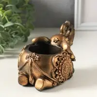 Подсвечник на 1 свечу &laquo;Слон индийский лежит&raquo;, 8&times;13&times;7 см, под бронзу винтаж