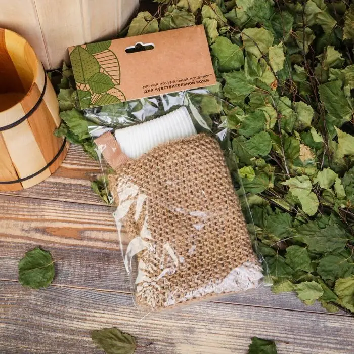 Мочалка Мочалка "Рукавица", джут, 23х11см