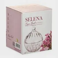 Сахарница Selena, 220 мл, с крышкой, стекло, прозрачная