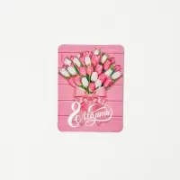 Магнит на холодильник, полимерный &laquo;Тюльпаны. 8 марта&raquo;, 6&times;8 см