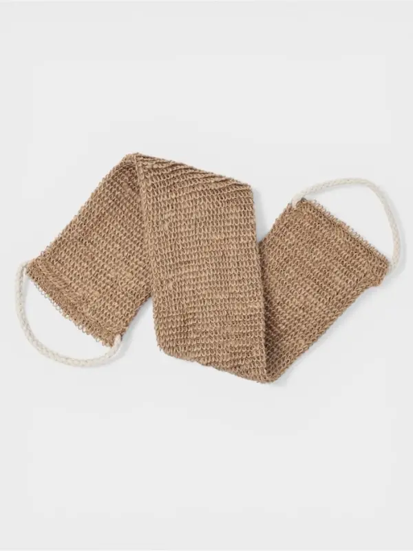 Мочалка-лента для тела массажная Доляна, 53&times;10 см, конопля, бежевая