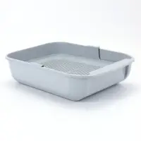 Туалет для кошек &laquo;Марсель&raquo;, 50&times;34.5&times;12 с, глубокий, с сеткой, полипропилен, светло-серый