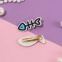 Зажим для волос "Мультизаврик" (набор 2 шт) рыба, 5,5 см