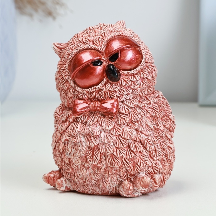 Фигура Фигура "Филин с бабочкой" красно-коричневая, 8,5х7х7см