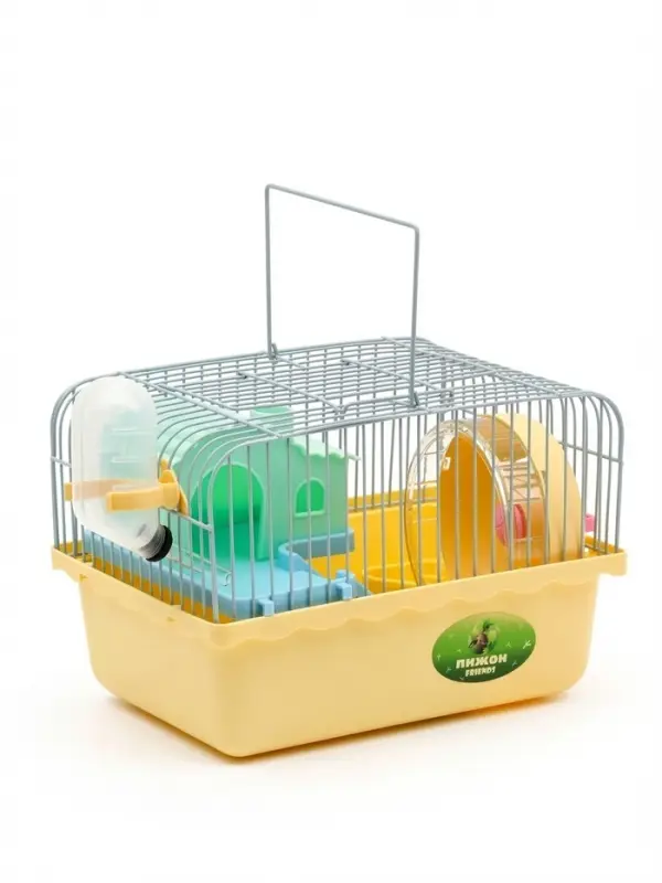 Клетка для грызунов &laquo;Пижон&raquo;, 23&times;17&times;15 см, с наполнением, жёлтая