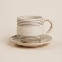 Чайная пара SL Home &laquo;Райяс&raquo;, 2 предмета: чашка 230 мл, блюдце d=12.5 см, керамика, бежевая
