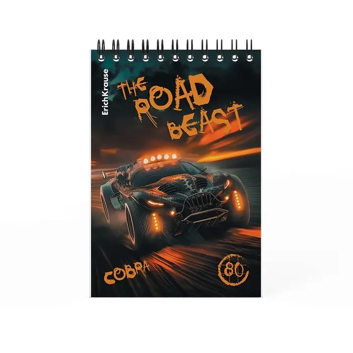 Блокнот А6 ErichKrause Road Beast, 80 листов в клетку, МИКС