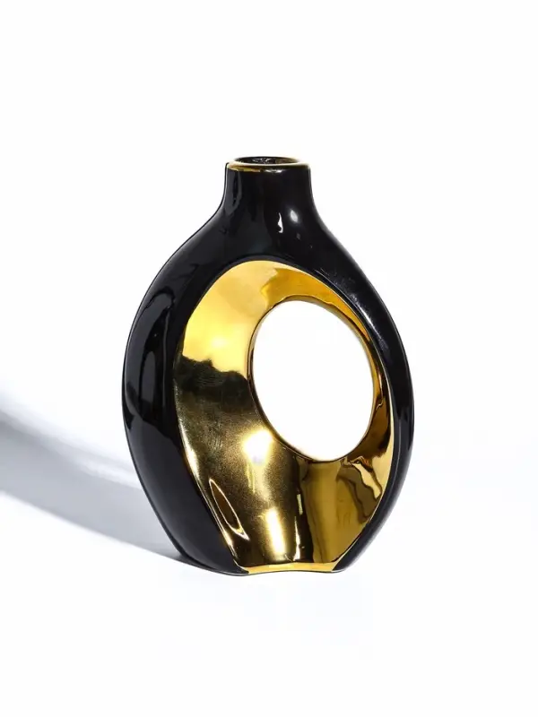 Ваза керамика настольная Ваза керамика настольная "Лари" (набор 2 шт) 22х20 d-4 см, чёрный