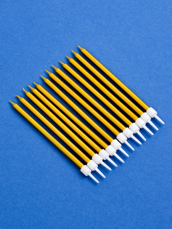 Свечи для торта Свечи для торта "Ройс", 12 шт, золотой металлик