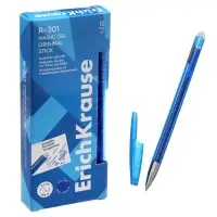 Стираемая ручка ErichKrause R-301 Magic Gel, гелевая, узел 0.5 мм, синяя