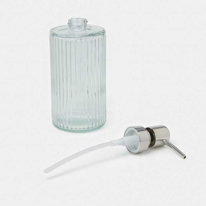 Дозатор для мыла SAVANNA «Лайн», 500 мл, стеклянный, прозрачный Дозатор для мыла SAVANNA «Лайн», 500 мл, стеклянный, прозрачный