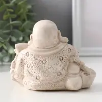 Фигура «Хотей с рыбой», 8.5×11×9 см, слоновая кость