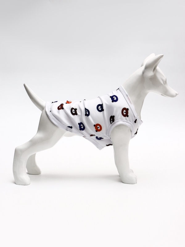 Футболка для животных  Футболка для животных "Мишка", XL (ДС 38, ОГ 50 см), белая