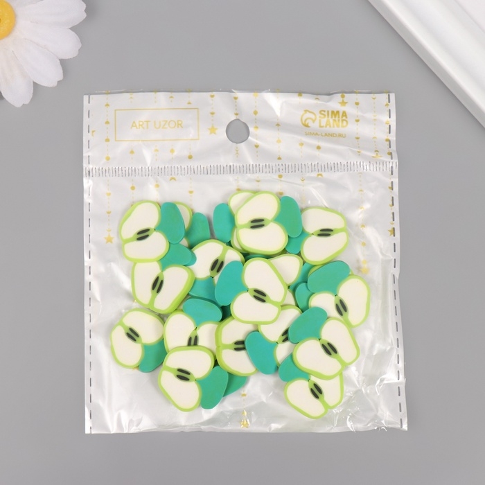 Декор для творчества PVC Декор для творчества PVC "Яблочки зелёные в разрезе" набор 20 гр 0,3х1,9х1,9 см